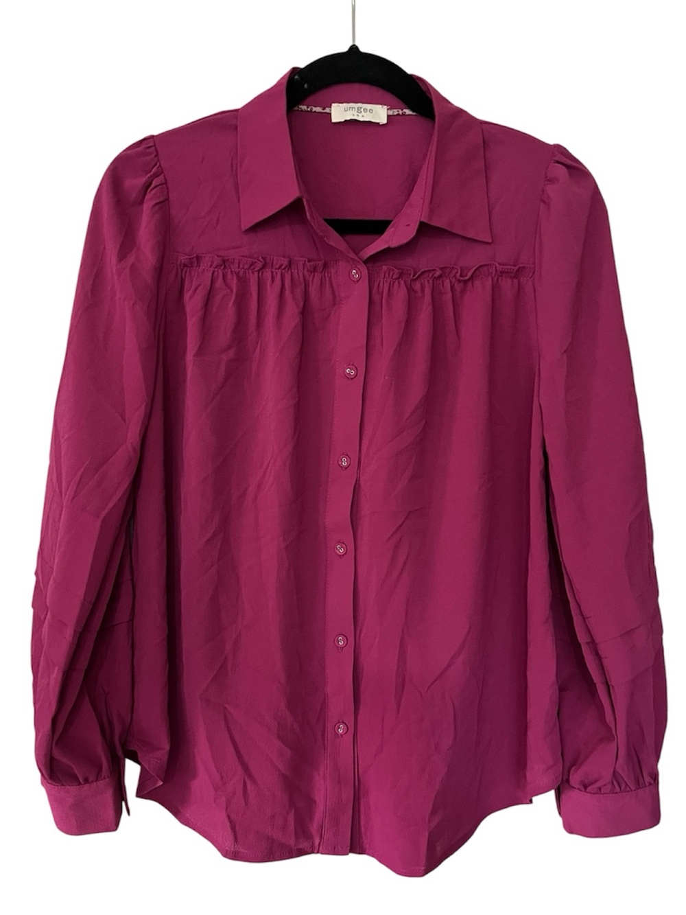 Women’s Umgee Raspberry Button Down Blouse top